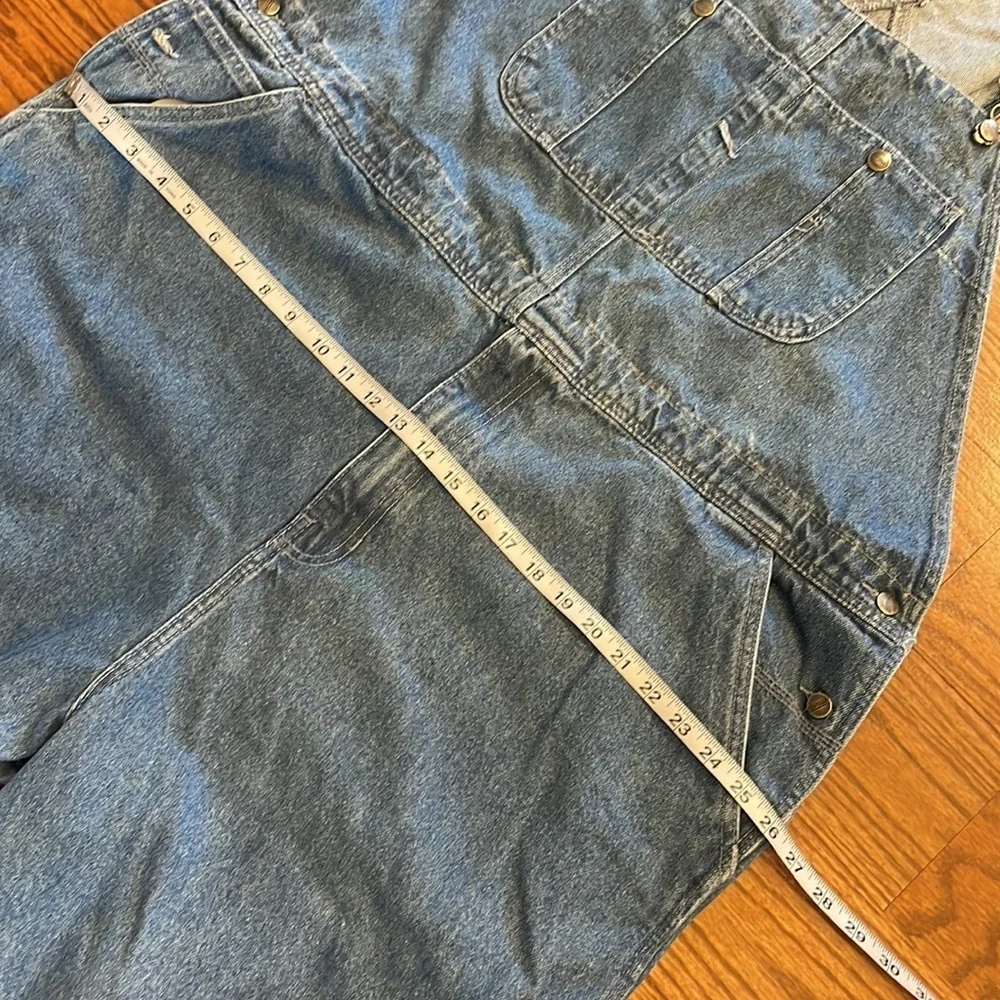 Craftsman men’s stonewashed denim utility overalls lots pockets adj straps sz 44